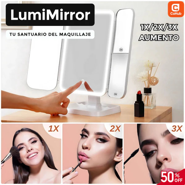 LumiMirror ✨ - Triple Espejo LED Para Maquillaje 💄🌟