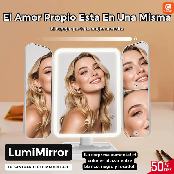 LumiMirror ✨ - Triple Espejo LED Para Maquillaje 💄🌟